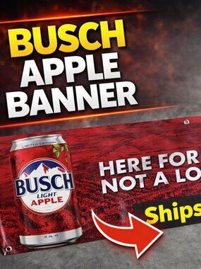 Busch Light Apple Vinyl Banner | 14x40 Inch Limited Edition Beer Decor